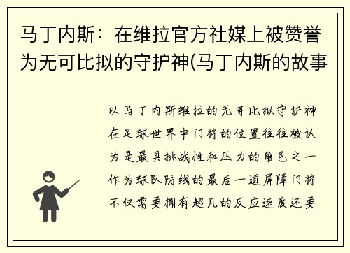 马丁内斯：在维拉官方社媒上被赞誉为无可比拟的守护神(马丁内斯的故事)